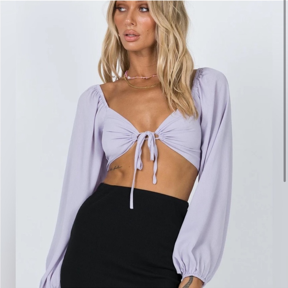 Princess Polly Puff Long Sleeve in Lilac Purple